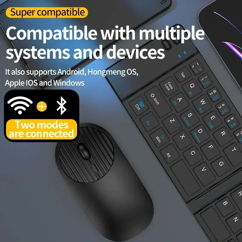 Mini Folding Keyboard and Mouse Bluetooth Wireless Portable Foldable Keyboard 2.4G for Phone Windows Android IOS Tablet iPad folding bluetooth keyboard