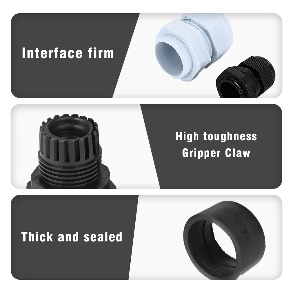 PG7 PG9 PG11 PG13.5 Waterproof Cable Gland Nylon Joints with Gasket 100PCS cable gland