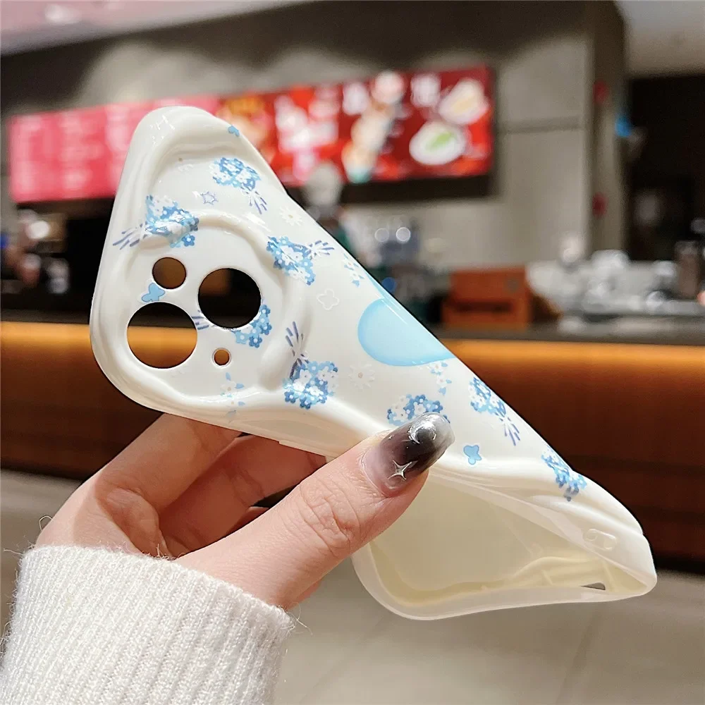 Flower Soft Silicone 3D Wavy Edge Phone Case Cover