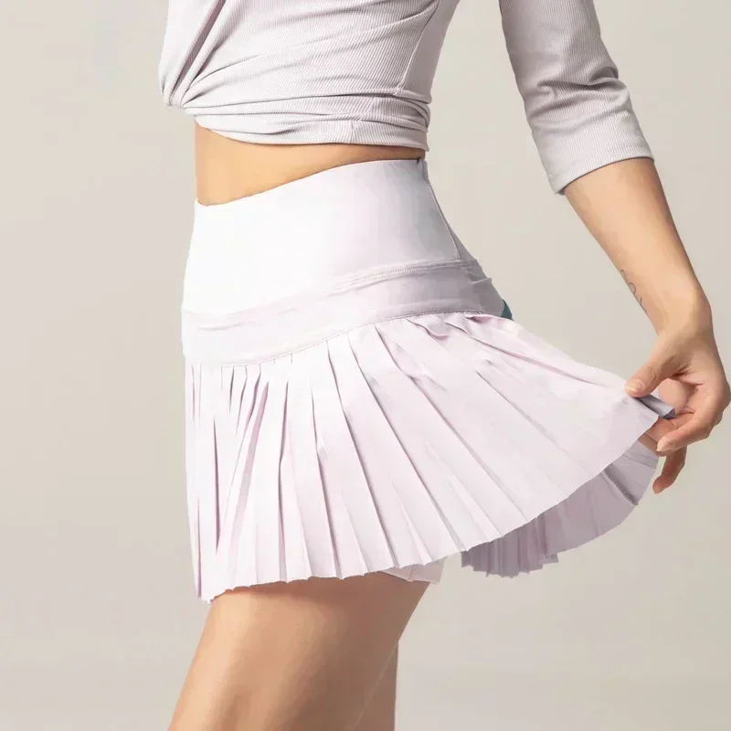 Lemon Women's Golf Pleated Skirt Gym Fitness Yoga Sport Tennis Female Outdoor Jogging Summer Mini Skirt Golf Women Clothing
