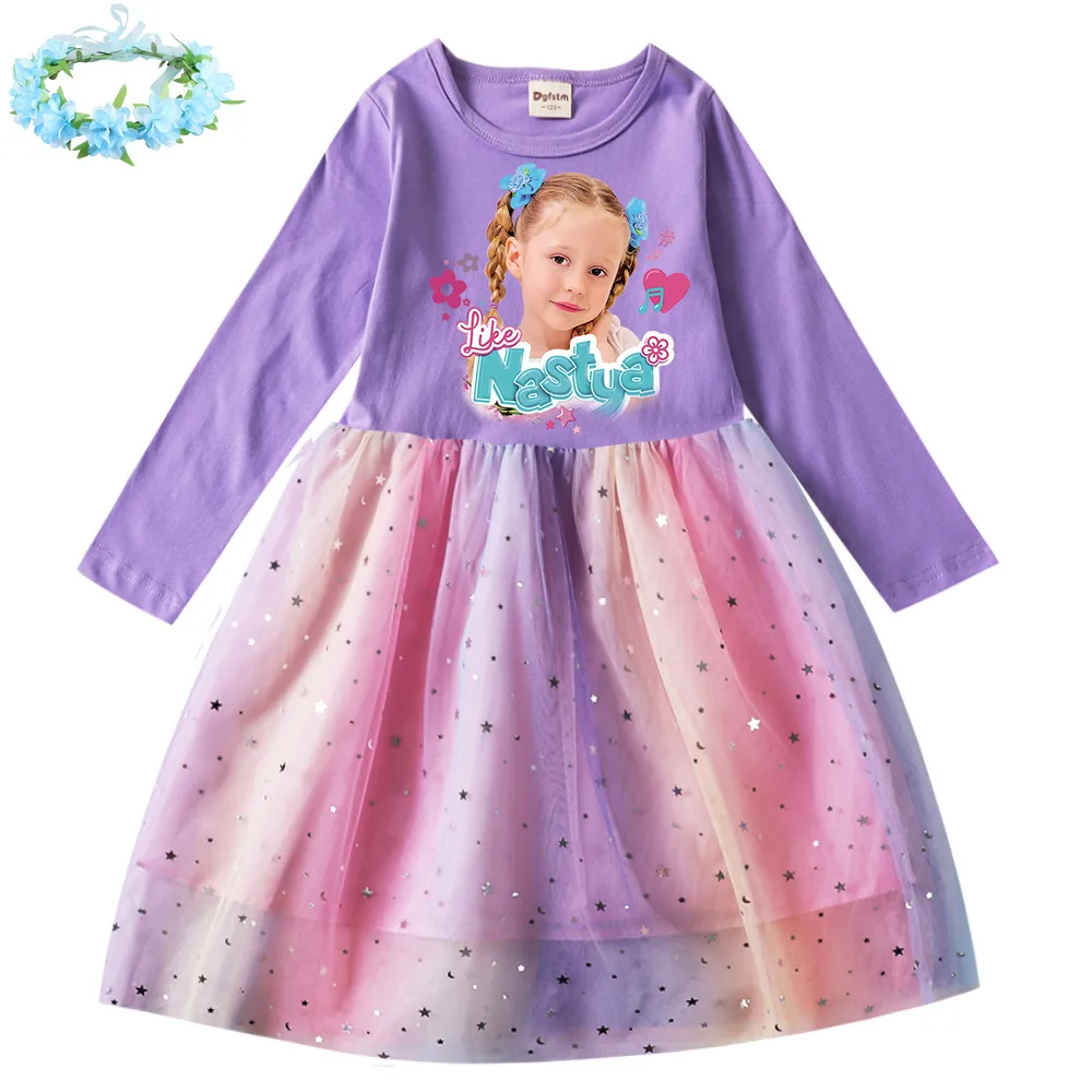 2021 baby smocked dresses girls long sleeve floral smock dress autumn kids hand made smocking one piece frock children clothes 2023 Autumn Russia Like Nastya Dress Baby Girls Cartoon Dress Kids Long Sleeve Casual Dresses Wreath and Bag Children's Vestidos