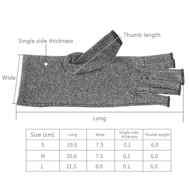 Compression Arthritis Gloves Joint Pain Relief Cotton Hand Wrist Support Women Men Therapy Wristband Fingerless Winter Warm