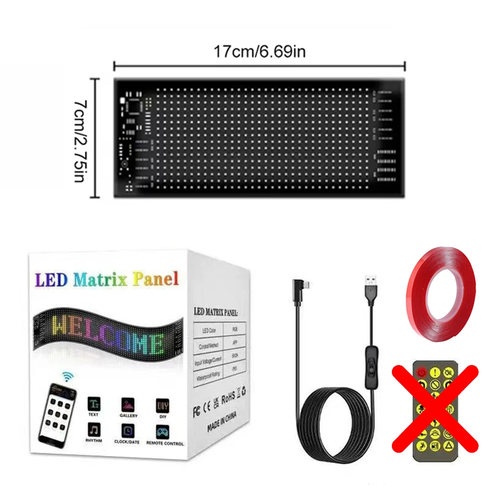 LED DIY Matrix Piksel Paneli Led Ekran Kamyon Gözü Araba Burcu Animasyon Bluetooth Uygulama Kontrolü Programlanabilir Esnek Ekran