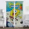 Elegant Room Curtains for Living Room S-SpongeBobS Partition Blackout Curtain Home Interior Curtains 2 Pieces Shades Kitchen 2