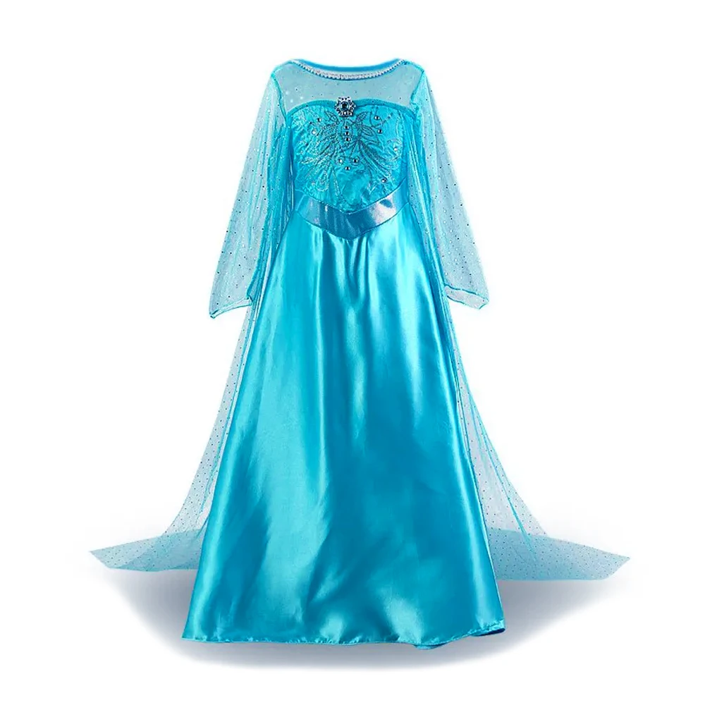 thumbnail image 1 of Disfraz de princesa Disney para niña, vestido de Frozen, Elsa, Anna, Bella, Blancanieves, Ariel, fiesta de cumpleaños, 2-12 años, 1 of 4