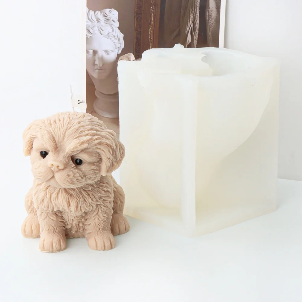 3D Cute Pug Dog Silicone Candle Mold Chihuahua Dog Mould Animal DIY Craft Art Kit Bear Rabbit Resin Plaster Clay Mold Home Gifts silicone mold silicone candle mold aromatherapy candle mold silicone candle molds candle mold