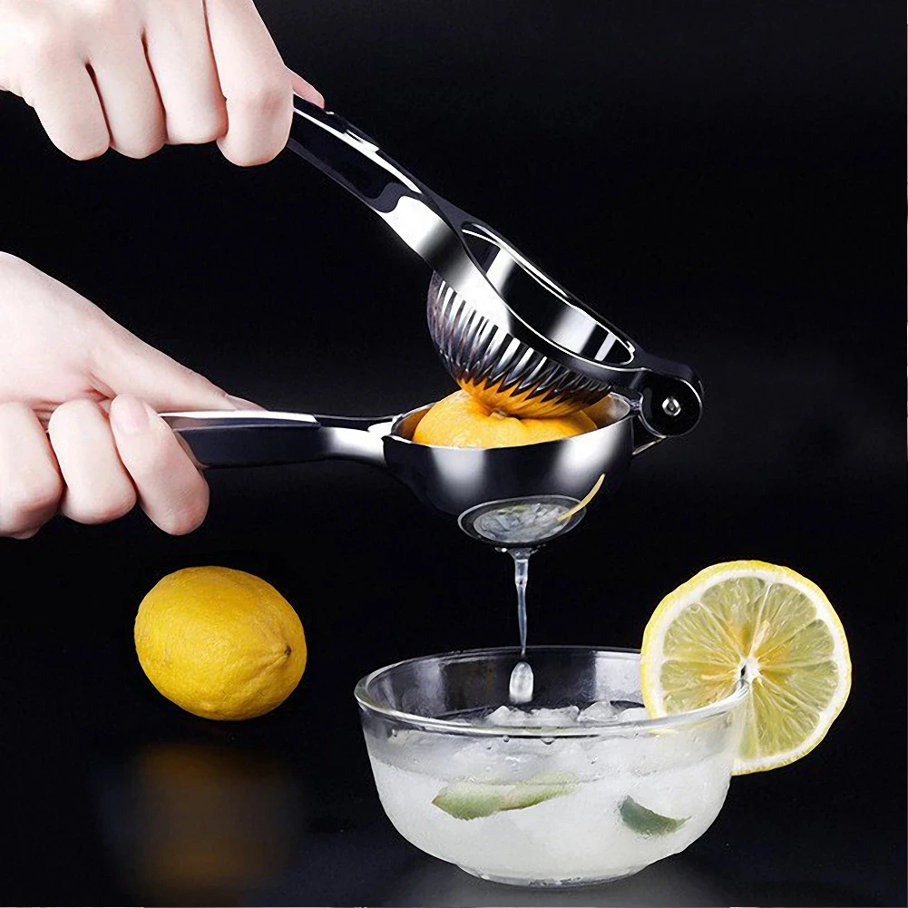 

Lemon Squeezer Lime Juicer Stainless Steel Compact Design Easy to Clean Catch Pulp and Pits Great for Kitchen or Bar