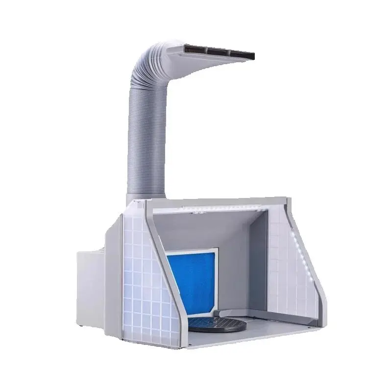Portable Airbrush Spray Booth Kit with Dual Fans and LED Lights