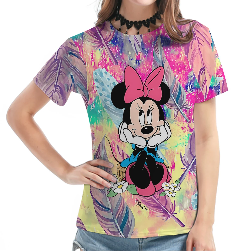 

Custom Girls Kids Combination Children High Quality Kawaii T-shirt Disney Minnie Mouse Short Cute Sleeve Kids Tshirt 2023 New