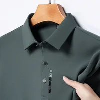 POLO à manches courtes pour hommes, couleur unie, haut élastique respirant et confortable, nouvelle collection 2