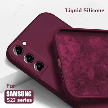 Liquid Silicone Case For Samsung Galaxy S24 S25 FE S26 S23 S22 Ultra Plus S25 Edge A57 A37 A56 A17 A16 A36 A54 A55 5G Soft Cover 1
