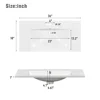[Sink Only] 36x18" Rectangular 3 Hole Bathroom Resin Sink, Vanity Top ，Sink Only, Fits 4" Center Faucet,24x18 Inch,30x18" 5