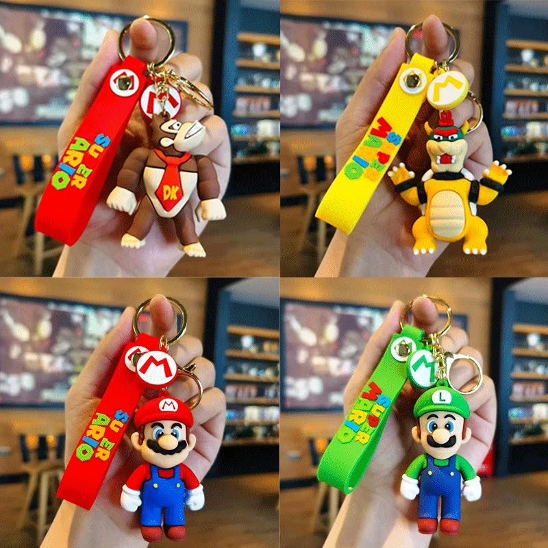 thumbnail image 2 of Juego de 6 llaveros de Mario Bros, Luigi, Super Mario, Toad, Yoshi, Bowser, figura de acción, modelo de PVC, bolsa de dibujos animados, muñeco colgante, juguetes de regalo, 2 of 5