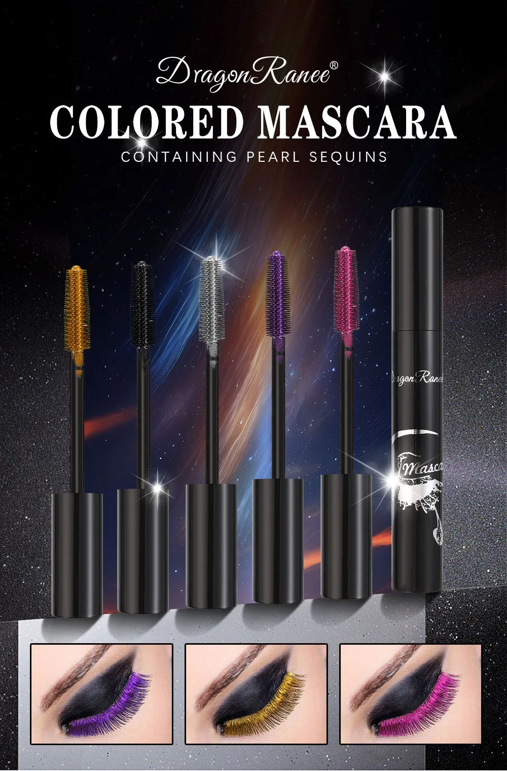 Mascara coloré waterproof effet volume et cils naturels maquillage_voghion.com