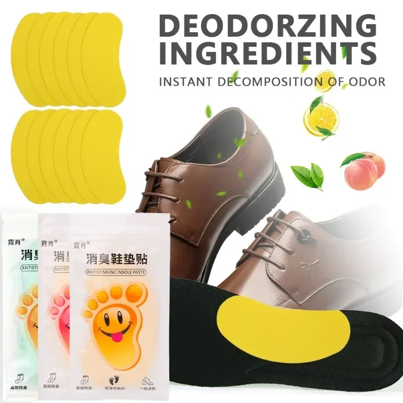 Deodorization Adhesive Insole Sticker Long Duration Deodorizing Harmless Shoe Pad Lemon Fragrance Odor Proof Shoes Insoles Patch