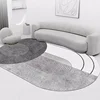 Minimalist Oval Living Room Carpet Gray Modern Home Carpets Line Art Decorative Rug Firm Non-Slip Waterproof Rugs Alfombra Ковер 2