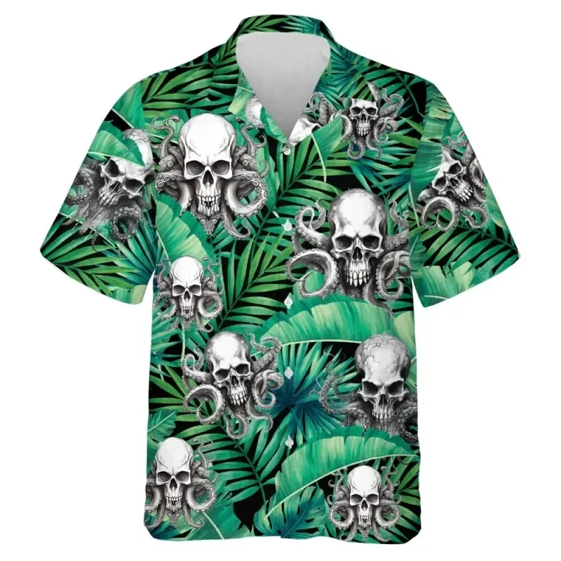 thumbnail image 1 of Camisas de verano para hombre 2024, novedad, con estampado 3D de tentáculos de pulpo, ropa con patrón creativo, camisetas de manga corta con solapa, 1 of 5