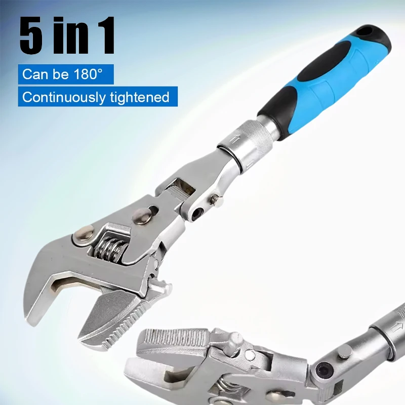 Llave De Trinquete De Cabeza Flexible Ajustable - 10 A 12 Pulgadas - Herramienta De Llave De