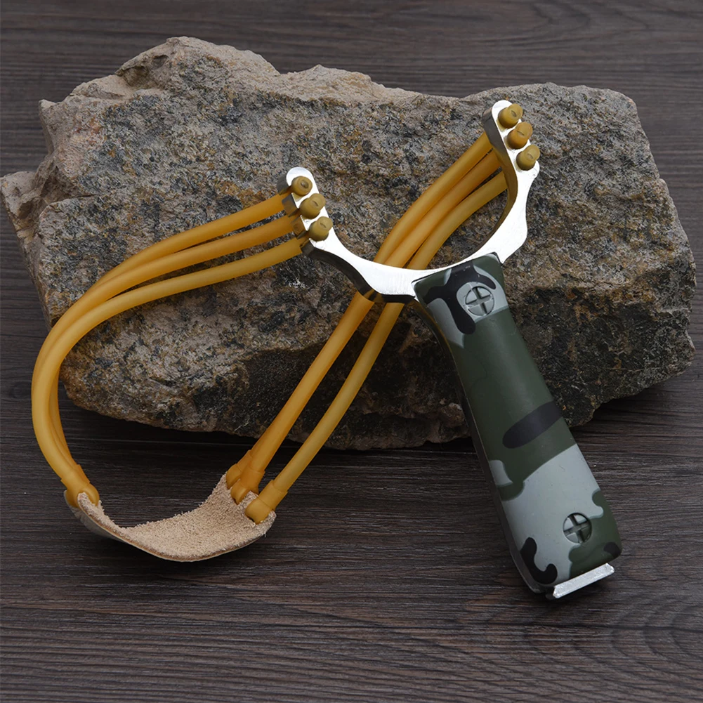 Camouflage Metal Powerful Slingshot Professional Rubber Elastic Band Catapult Tape Outdoor Shooting Hunting Accessories 5-1PCS latex slingshot tube steel slingshot slingshot rubber band slingshot ammo slingshot bow sight