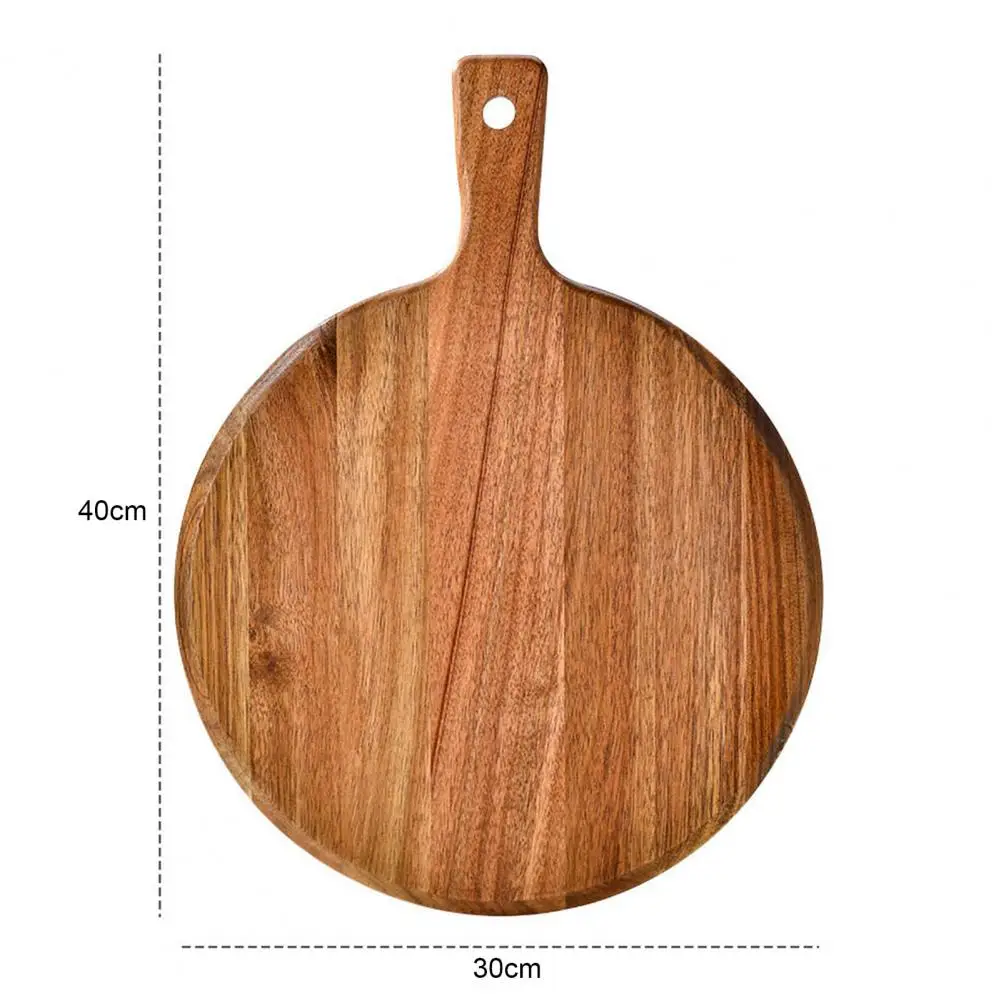 Wooden Pizza Pan Long Handle Round Multifunction Cutting Chopping Board Vegetable Cake Bread Dessert Steak Meat Serving Tray