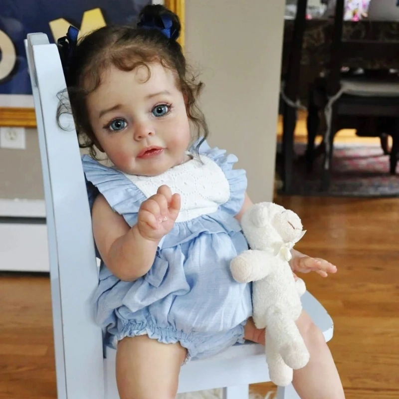 

23.62 Inches Reborns Popular Pouting Cute Girl Doll with Moving Arm & Leg Soft Cuddle Doll for Toddler Birthday Gift