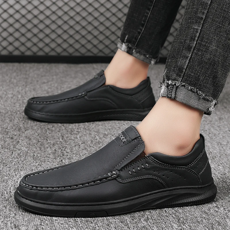 

Men'S Shoes Genuine Leather Casual Shoes slip on fashion High Quality Comfortable Shoes Cow Leather Loafers men Shoes moccasins