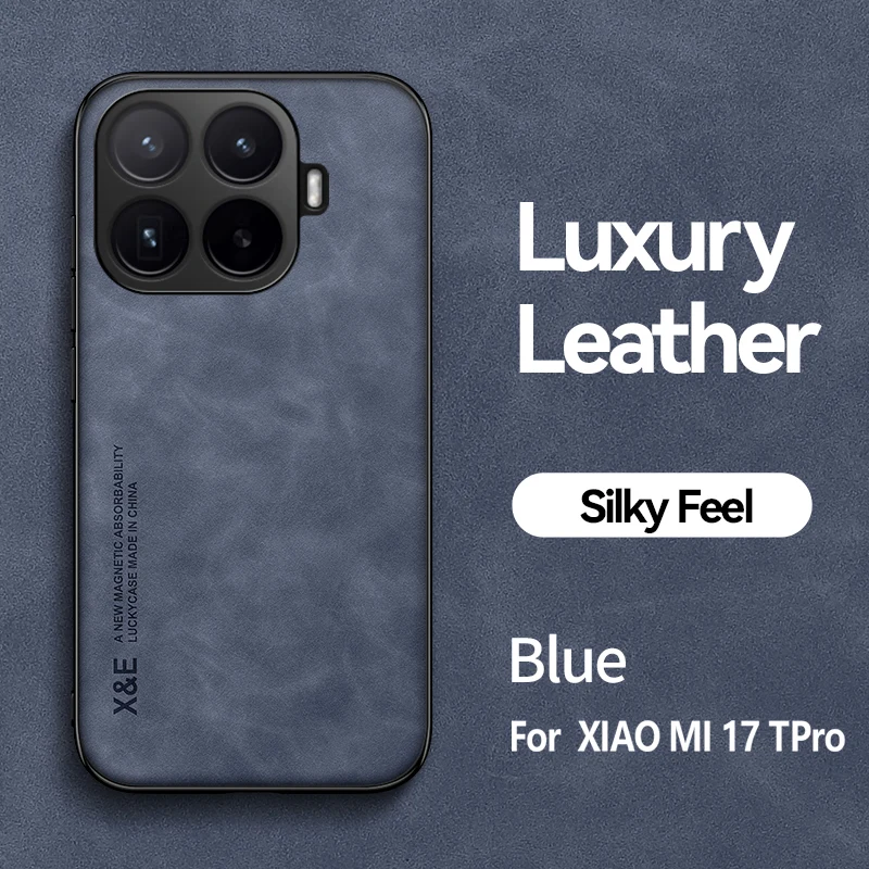 Luxury Silky Feel PU Leather Texture Phone Case with Shockproof Magnetic Frame and Plastic Back Cover