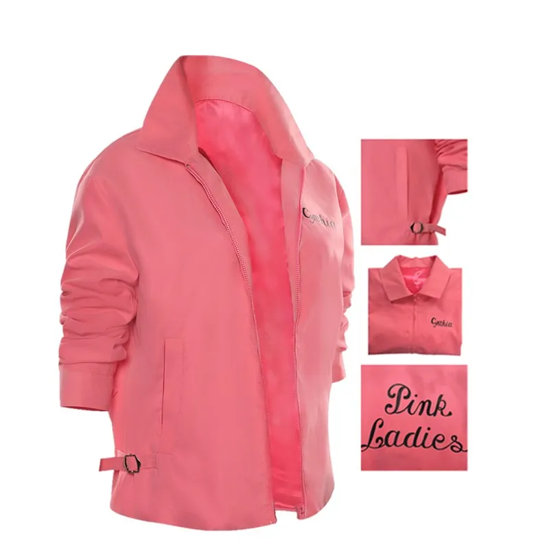 PinkladyGreaseRydellHighCosplayCostumeWomenZipUpJacketCoat