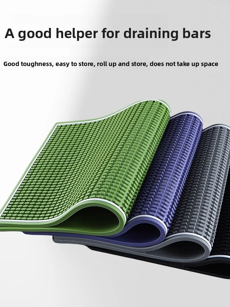 Non-Slip PVC Coffee Bar Mat Cup Draining Pad Work Surface Protection Rectangular Chinese Sle Dining Utensils Table Mat