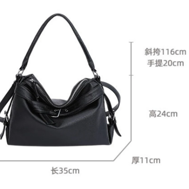 Y2k Large Capaci Casual Commuter Black Tote Bag Faionable Motorcycle Bag Underarm Crossbody Bag for Young Men and Women Handbags 6