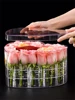New Acrylic Love Crystal Flower Box Rose Bundle Gift Boxs Transparent Flower Gifts heart shape Packaging Flower Shop box Gifts 4