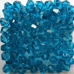 Elegant Black and Silver Bicone Crystal Glass Beads - 100pcs Set (Green blue)