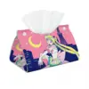 Custom Sailors Moon Girl Facial Tissue Box Cover Rectangular Tokyo City Lights PU Leather Tissue Box Holder for Car Bathroom 1