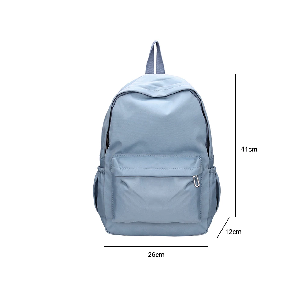 Casual Backpack Waterproof Large Capacity Student School Bag Zipper Solid Color Teens Girls Daypack Bag Travel Shopping Rucksack