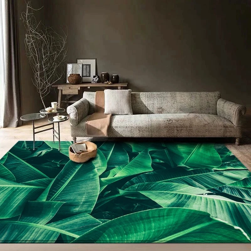Green Tropical Leaf Carpet for Living Room Home Decor Sofa Table Large Area Rugs Lounge Anti-slip Floor Mat Children's Room Mat 6
