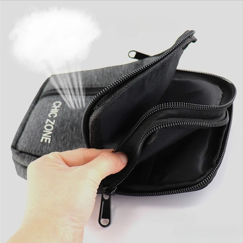 HAISSKY Men's Hook & Loop Belt Holster Phone Pouch with Zipper Bags and Crossbody Lanyard