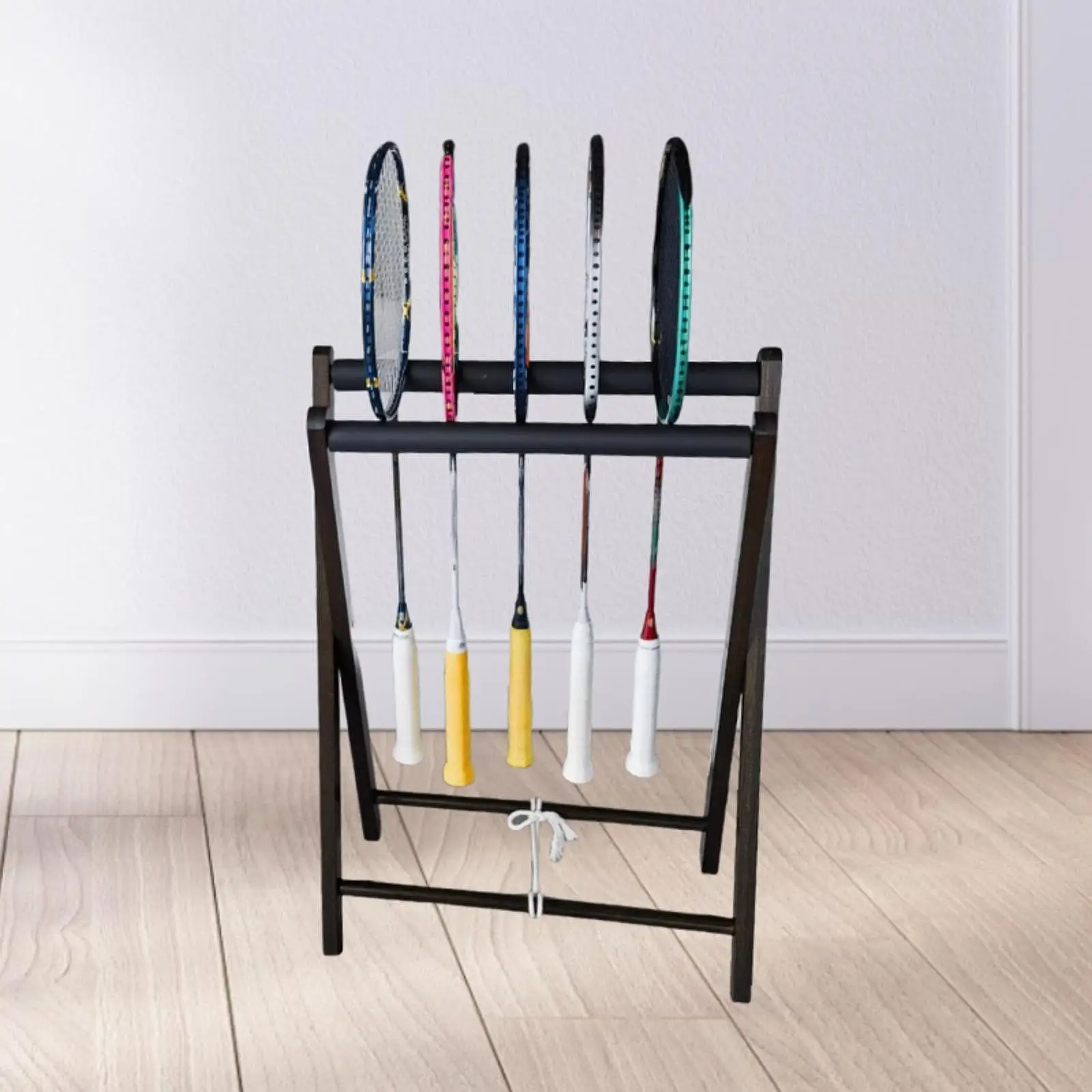 Tennisracket Display - Tennisrackets Opbergrek - Duurzame en afneembare tennisrackethouder - Verstelbare hoogte - Metalen displaystandaard voor racket, viool, speelgoed (kleur: zwart, maat: 1