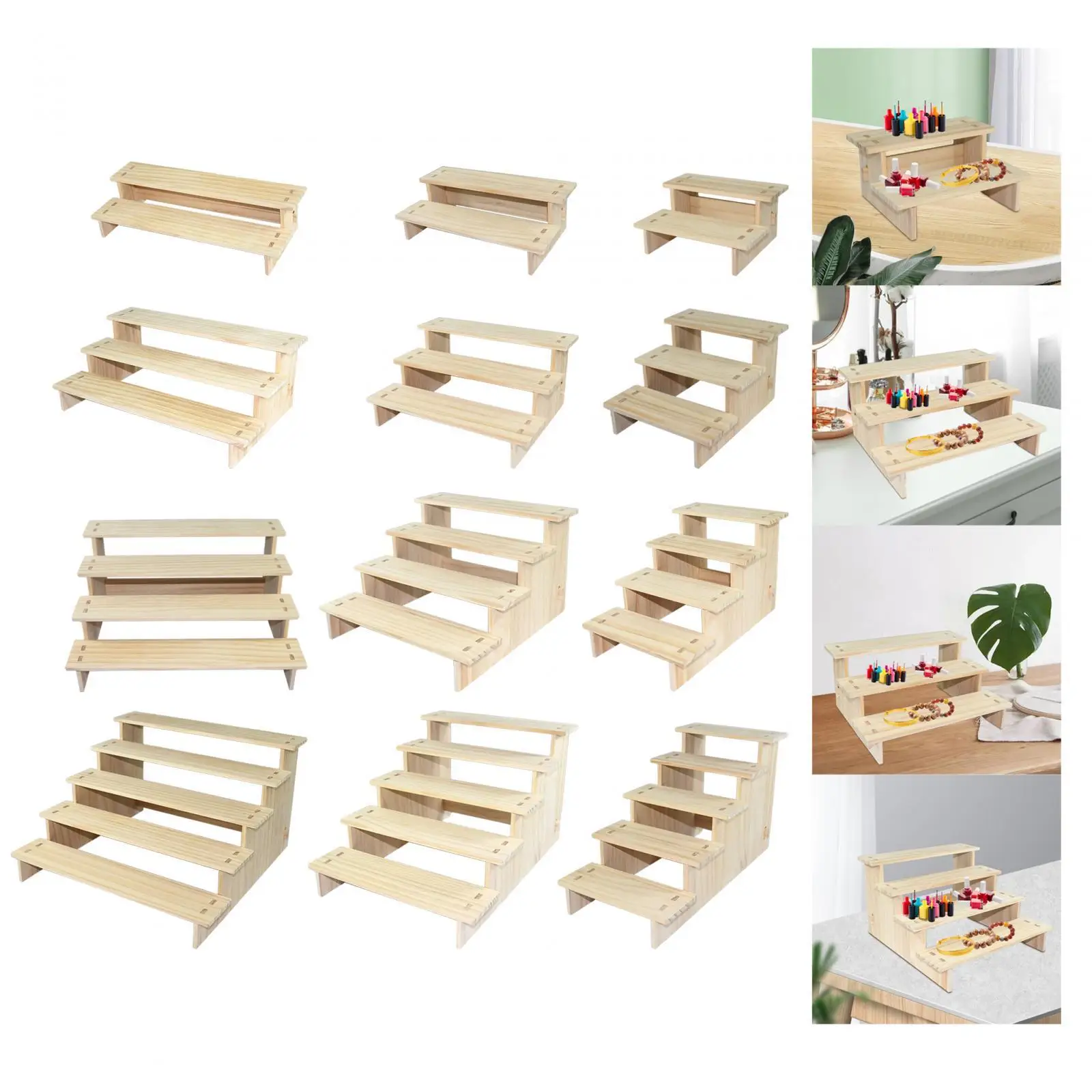 Wood Display Shelf Collectibles Display Stand Storage Durable Showcase Fixtures Wood Display Shelf Collectibles Display Stand Storage Durable Showcase Fixtures