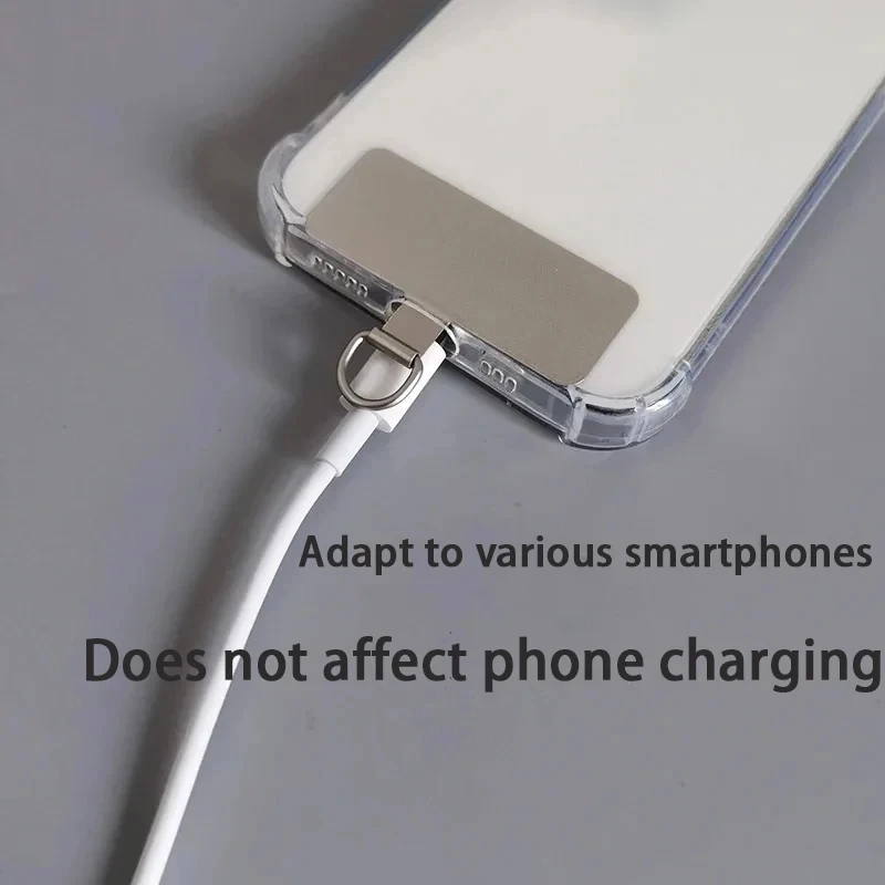 Luxury Ultra-Thin Metal Phone Lanyard with Durable Sling Rope and Card Clip