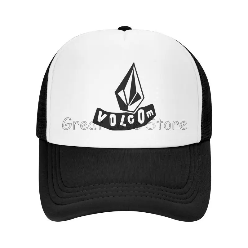 Benutzerdefinierte Volcoms Logo Print Mesh Baseball Caps Sommer Outdoor Atmungsaktive Sonnenschutz Hut Unisex Verstellbare Snapback Cap