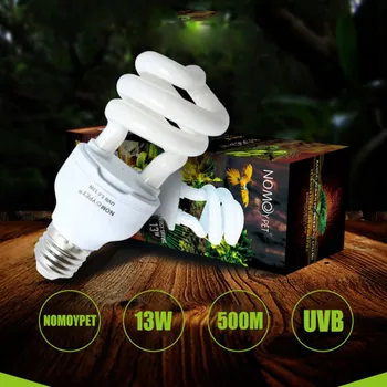 UVB Reptile Light 13W 220V Compact Fluorescent Lamp Habitat Lighting Bulb for Bearded Dragon Lizard Tortoise Snake Gecko