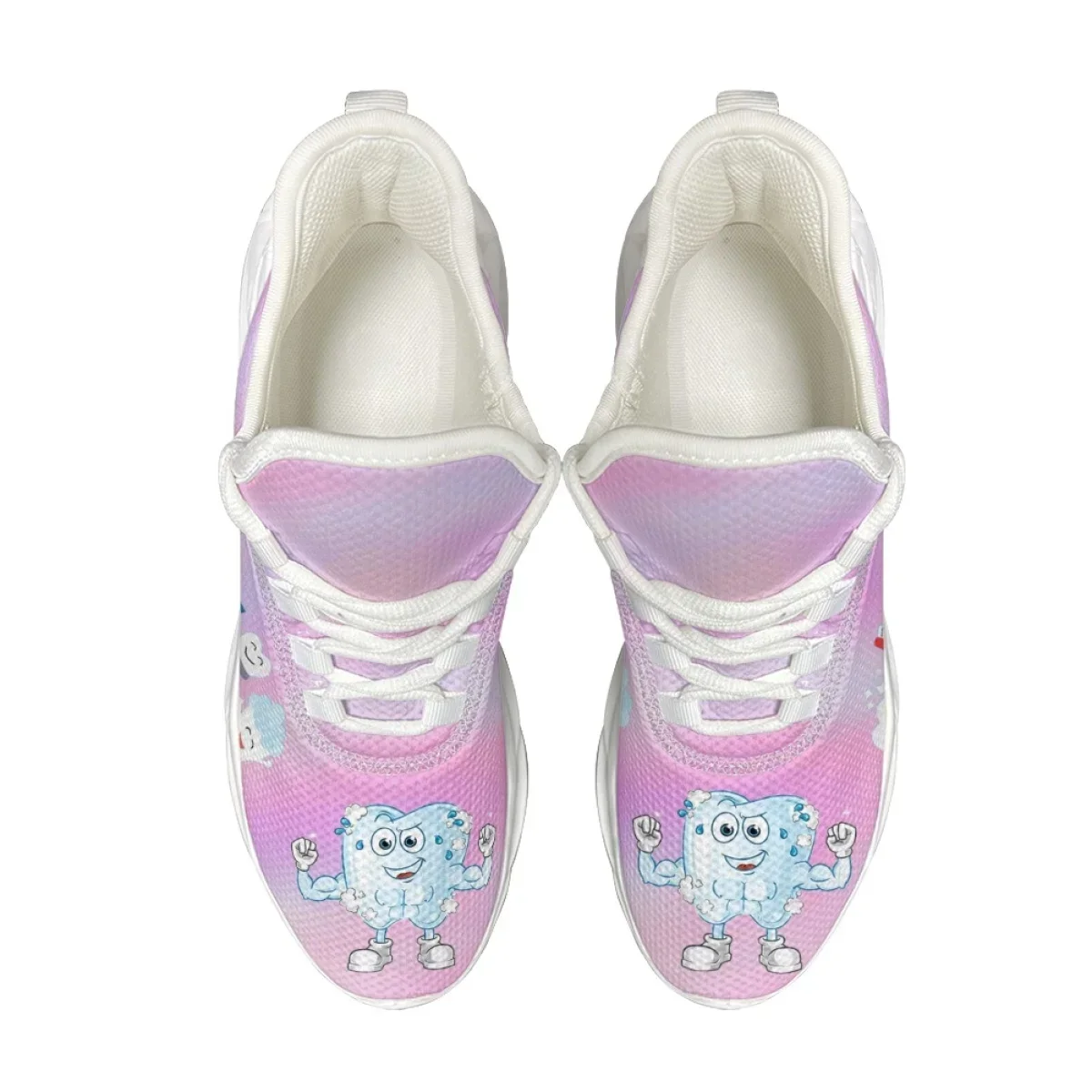 Cartoon Teeth Designer Non-Slip Sneakers Lightweight Wear-Resistant Summer Comfortable Nursing Shoes Dental Lace Up Flats