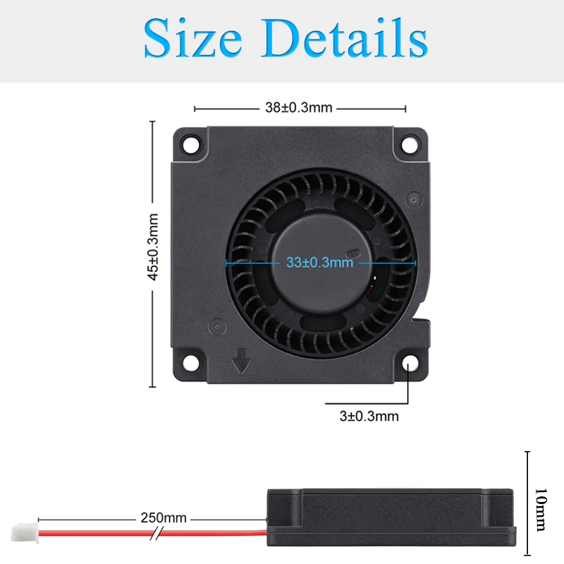 Gdstime 45 mm dc 24v 4510 Ventilador de Refrigeração 45x45x10 mm Centrífugo Turbo Cooler para Impressora 3d Refrigerar Peças - Imagem 6