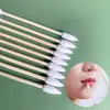 100Pcs Natural Cotton Double Pointed Cotton Buds Double Precision Tips Cleaning Narrow Areas Bamboo Disposable Cleaning Sticks 1