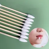 100Pcs Natural Cotton Double Pointed Cotton Buds Double Precision Tips Cleaning Narrow Areas Bamboo Disposable Cleaning Sticks 1