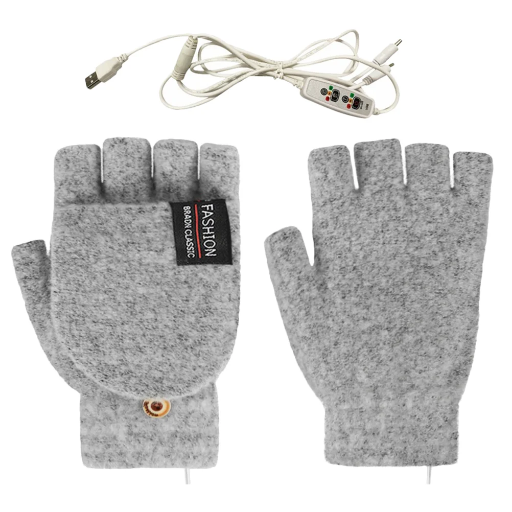 

Heating Gloves Electrical Unisex Knitted Winter Hands Warmer Simulation Knitting Riding Men Women Laptop
