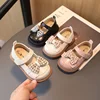 2024 Baby Girls Leather Shoes Spring and Autumn Soft Bottom Princess Bow-knot Casual Toddlers Kids Fashion Baby First Walkers 2