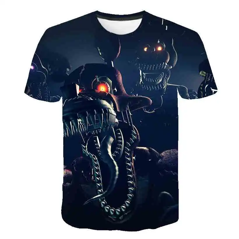 Boys & Girls Cartoon T-shirts Kids Five Nights Print T Shirt For Boys Children Summer Short Sleeve T-shirt FNAF Tops Clothing cool shirts