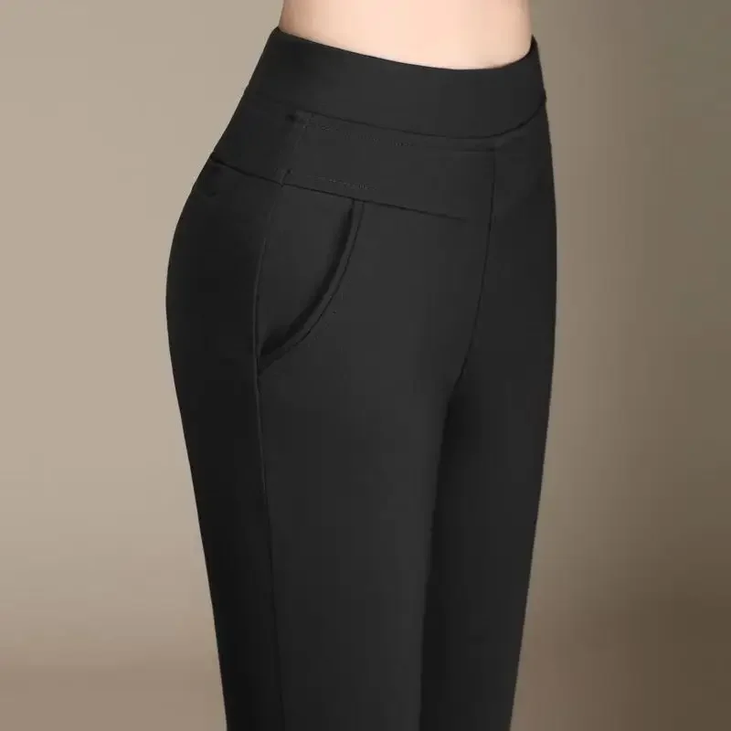 S-6XLNew autumn winter Plus Size Women's cargo Pants Fashion Solid color Skinny high waist elastic Trousers Fit Lady y2k Pants