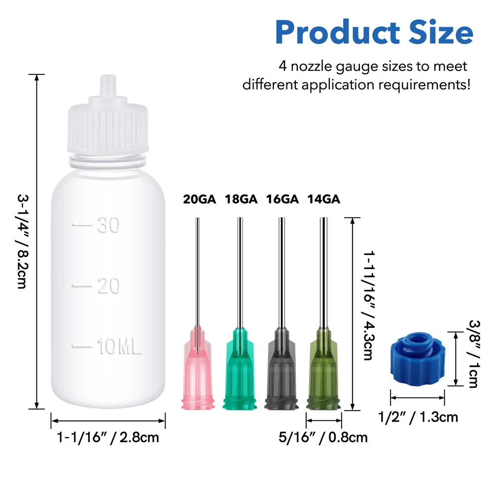 24Pcs/pack Glue Applicators 30Ml Plastic Squeezable Dropper Bottles with Needle Tips
